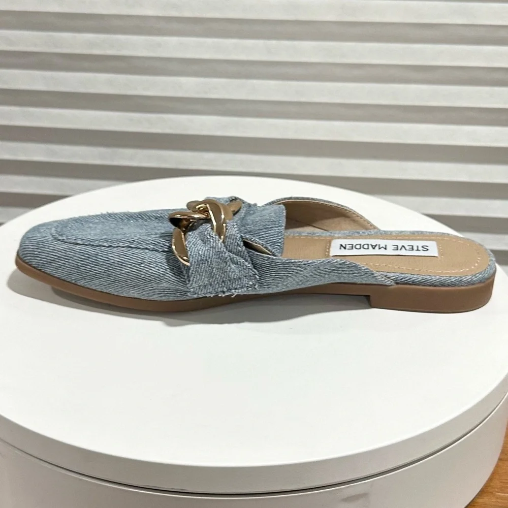 🌸STEVE MADDEN🌸 Cassady Loafer Mule Denim Size: 5M - Picture 5 of 10
